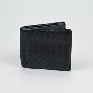 Bottega Veneta Black Woven Leather Card Holder